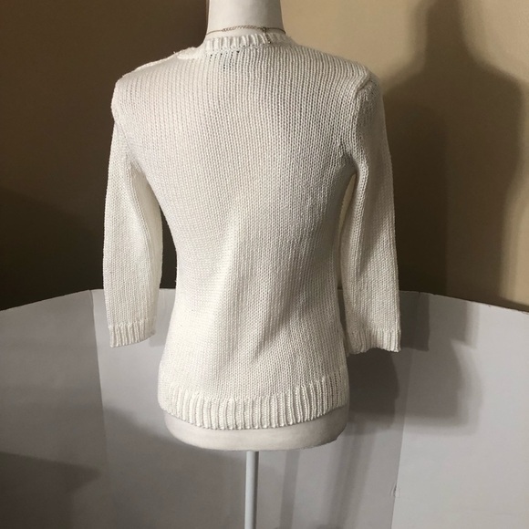 Ann Taylor White Anchor Sweater Sz XSP NWOT - Picture 5 of 8